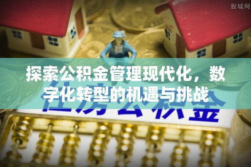 瑶海探索公积金管理现代化，数字化转型的机遇与挑战