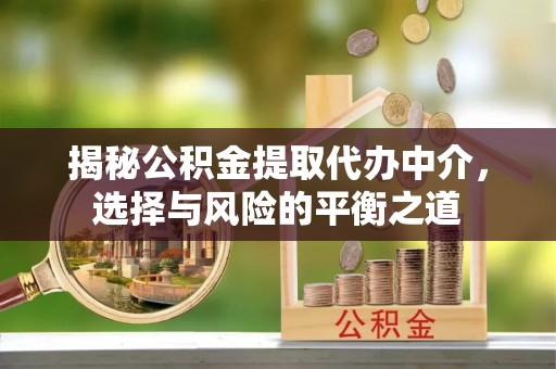 瑶海揭秘公积金提取代办中介，选择与风险的平衡之道