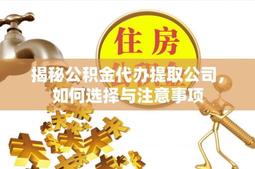 瑶海揭秘公积金代办提取公司，如何选择与注意事项